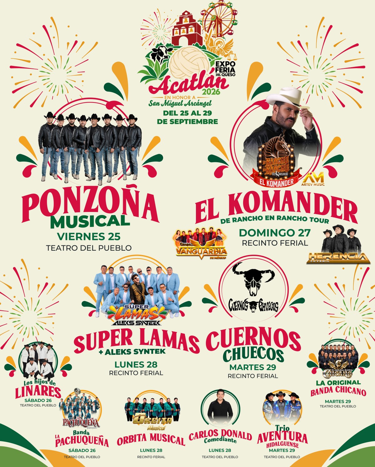 ¡Arranca con todo la Expo Feria Acatlán 2026 en honor a San Miguel Arcángel! Cartelera oficial de lujo y fechas confirmadas